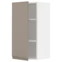 IKEA METOD МЕТОД, навесной шкаф с полками, белый / матовый темно-бежевый, 40x80 см 794.915.52 фото thumb №1
