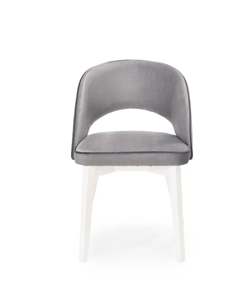 Кухонный стул бархатный HALMAR MARINO Velvet, серый MONOLITH 85 / белый фото №8