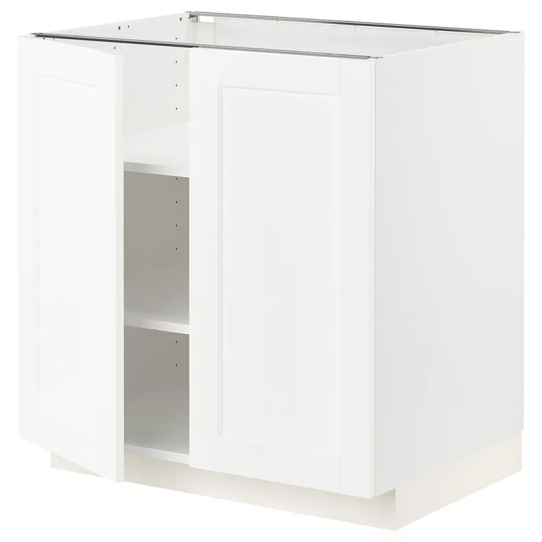 IKEA METOD МЕТОД, напольный шкаф с полками / 2дверцами, белый Энкёпинг / белая имитация дерева, 80x60 см 494.733.66 фото №1