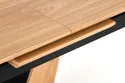 Обідній стіл розкладний HALMAR UMBERTO 160-200x90 см, стільниця - натуральний дуб, ніжка - натуральний дуб/чорний фото thumb №5