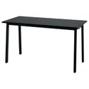 IKEA MITTZON МІТТЗОН, стіл для конференцій, шпон ясена, тонований чорним/чорним, 140x68x75 см 395.329.98 фото thumb №1
