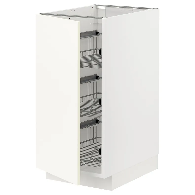 IKEA METOD МЕТОД, напольный шкаф / проволочные корзины, белый / Вальстена белый, 40x60 см 295.071.26 фото №1