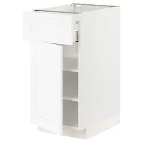 IKEA METOD МЕТОД / MAXIMERA МАКСІМЕРА, підлогова шафа з шухлядами та дверц, білий Енкопінг / білий імітація дерева, 40x60 см 394.734.23 фото