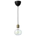 IKEA SKAFTET СКАФТЕТ / MOLNART МОЛЬНАРТ, підвісний світильник із лампою, латунний / еліпсовий різнокольоровий 294.945.29 фото thumb №1