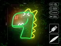 BRW Дитячий неоновий настінний світильник Dino LED зелений 093804 фото thumb №3