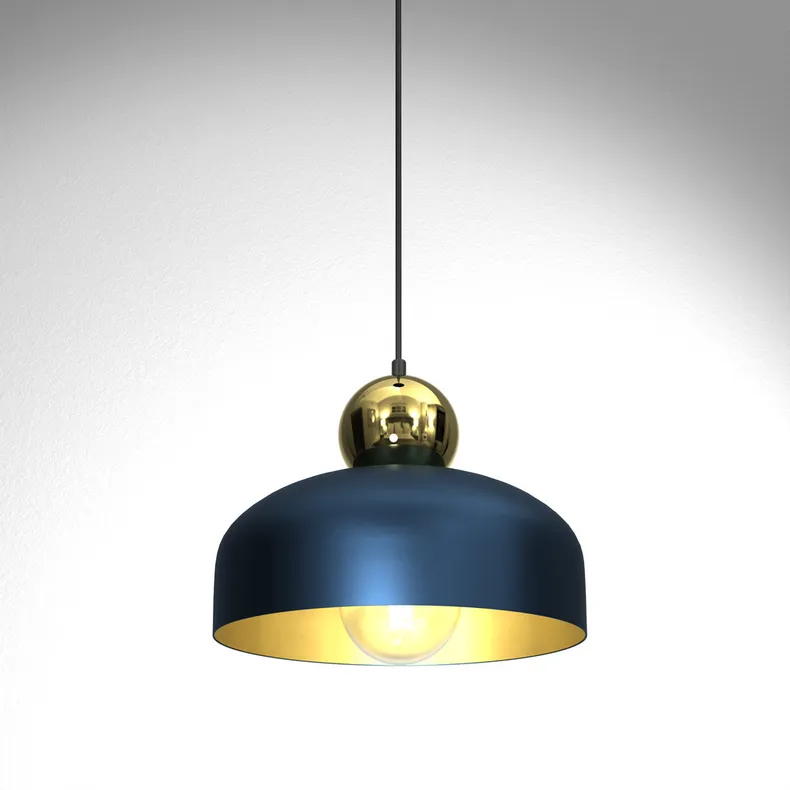BRW Металлический подвесной светильник Harald темно-синего и золотого цвета 080944 фото №2