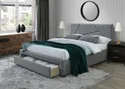 Двоспальне ліжко з шухлядами HALMAR VALERY 160x200 см сіре фото thumb №2