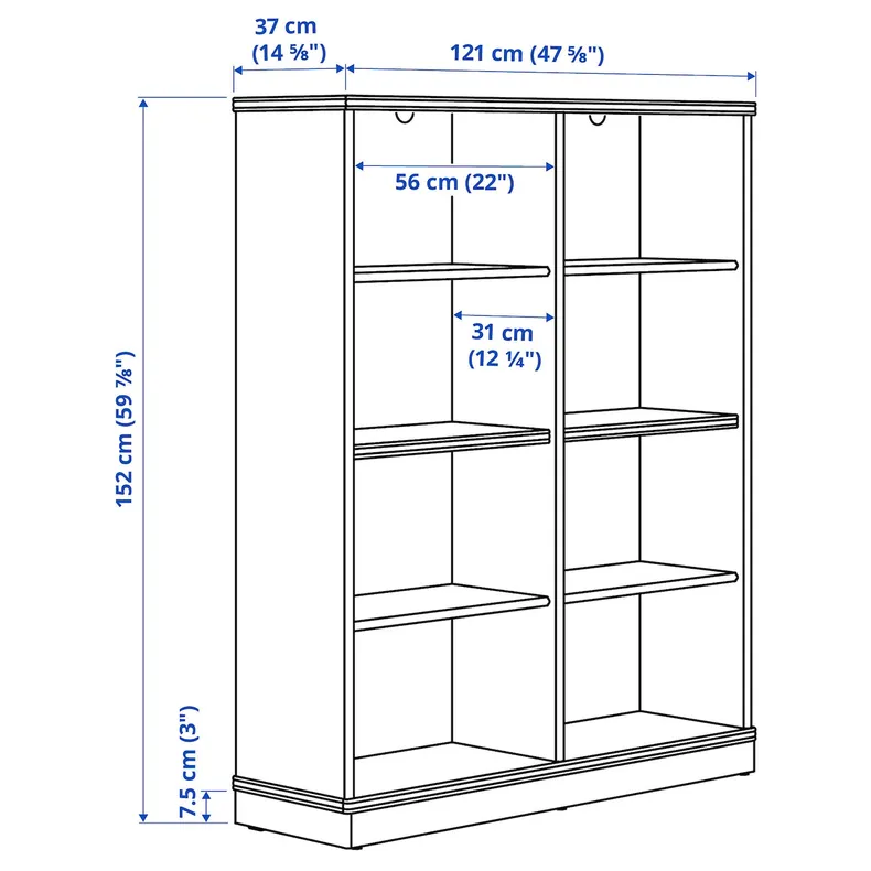 IKEA LANESUND ЛАНЕСУНД, стеллаж, серо-коричневый, 121x37x152 см 204.348.27 фото №8