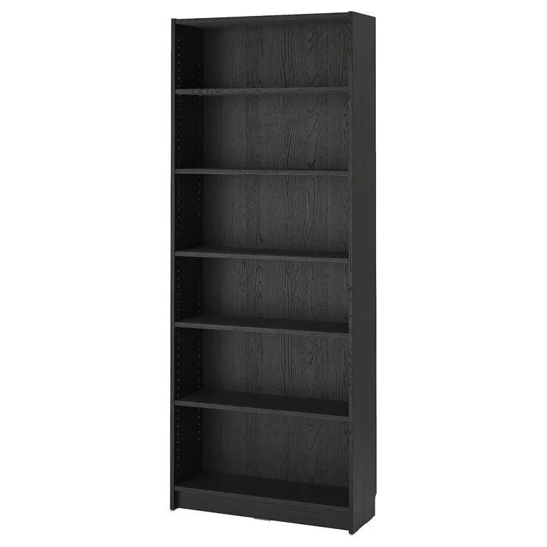 IKEA BILLY БІЛЛІ, книжкова шафа, чорний під дуб, 80x28x202 см 404.773.40 фото №1