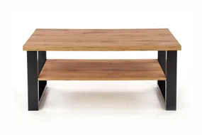 Журнальный столик деревянный HALMAR VENOM U, 120x60 см, цвет: дуб вотан/черный фото