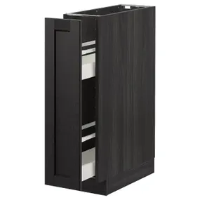 IKEA METOD МЕТОД, напол шкаф / выдв внутр элем, черный / Лерхиттан с черными пятнами, 20x60 см 192.601.68 фото