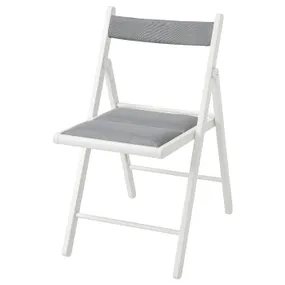IKEA FRÖSVI ФРЕСВІ, стілець складаний, білий / КНІСА світло-сірий 205.343.32 фото