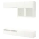 IKEA BESTÅ БЕСТО, комбінація шаф для тв / скляні дверц, білий / ЛАППВІКЕН білий прозоре скло, 240x42x231 см 494.121.65 фото thumb №1