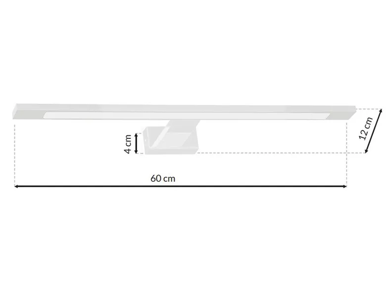 BRW Сяйво світлодіодний металевий настінний світильник для ванної кімнати білий 086747 фото №2