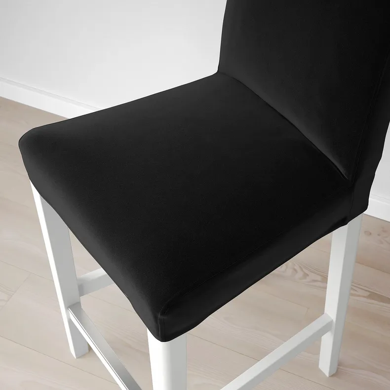 IKEA BERGMUND БЕРГМУНД, барний стілець зі спинкою, білий / Djuparp темно-сірий, 62 см 893.997.65 фото №5