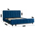 Кровать двуспальная бархатная MEBEL ELITE LINO Velvet, 160x200 см, синий фото thumb №9
