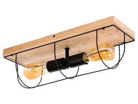 BRW Двухточечный настенный светильник Netuno деревянный бежевый 079239 фото