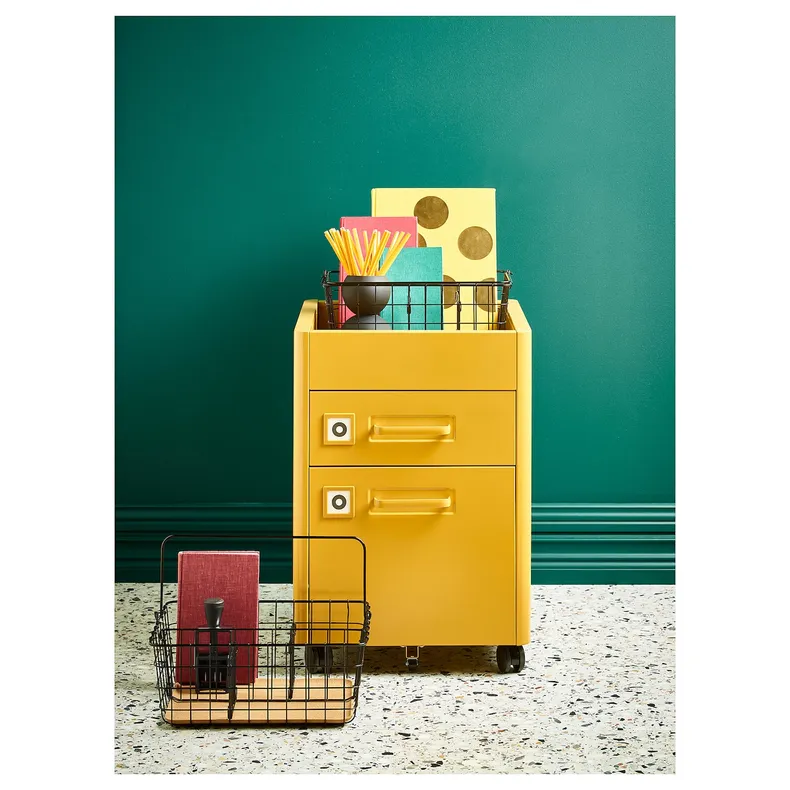 IKEA IDÅSEN ИДОСЕН, тумба с ящиками на колесах, золотисто-коричневый, 42x61 см 503.979.13 фото №4