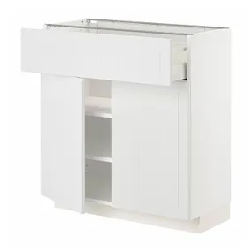 IKEA METOD МЕТОД / MAXIMERA МАКСІМЕРА, підлогова шафа, шухляда / 2 дверцят, білий / стенсундський білий, 80x37 см 594.695.90 фото
