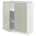 IKEA METOD МЕТОД, підлогова шафа з полицями / 2 дверцят, білий / Стенсунд світло-зелений, 80x37 см 694.875.17 фото thumb №1