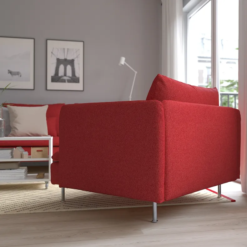 IKEA SÖDERHAMN СЕДЕРХАМН, крісло, Тонеруд червоний 895.144.02 фото №3