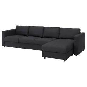 IKEA VIMLE ВІМЛЕ, 4-місний диван, з шезлонгом / антрацит пагорбкуватий 894.342.74 фото
