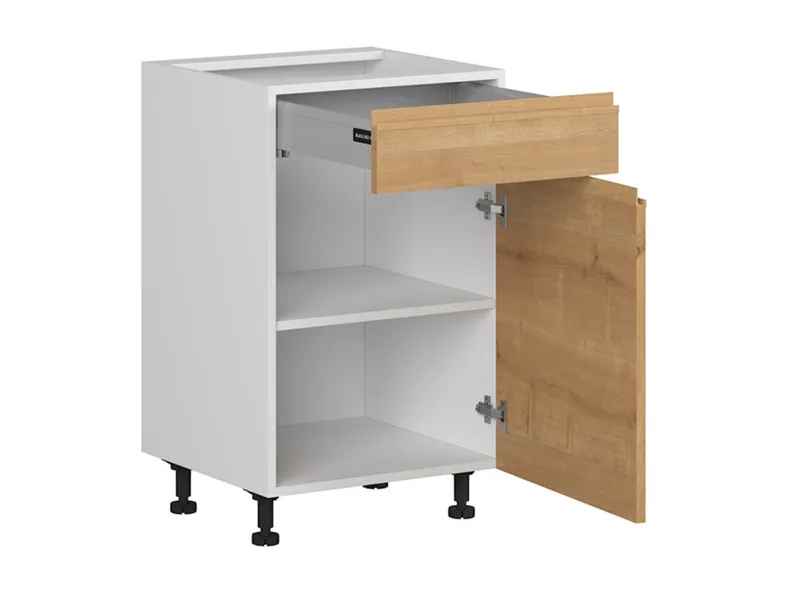 BRW Базовый шкаф для кухни Sole 50 см правый с ящиком soft-close дуб арлингтон, альпийский белый/арлингтонский дуб FH_D1S_50/82_P/STB-BAL/DAANO фото №3