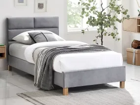 Ліжко односпальне SIGNAL Sierra Velvet 90x200, сірий фото