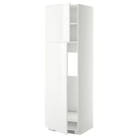 IKEA METOD МЕТОД, высокий шкаф д / холодильника / 2дверцы, белый / Рингхульт белый, 60x60x200 см 594.552.39 фото