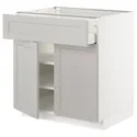 IKEA METOD МЕТОД / MAXIMERA МАКСІМЕРА, підлогова шафа, шухляда / 2 дверцят, білий / світло-сірий Lerhyttan, 80x60 см 694.590.05 фото thumb №1