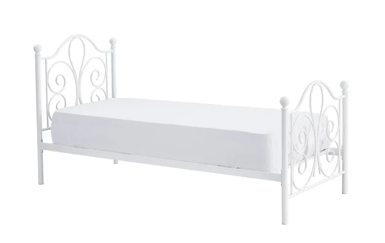 Ліжко металеве односпальне HALMAR PANAMA 90x200 см біле фото №2