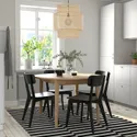 IKEA SKANSNÄS СКАНСНЭС / LISABO ЛИСАБО, стол и 4 стула, шпон светлого бука / черный, 115 / 170 см 995.614.88 фото thumb №2