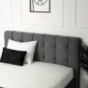 Ліжко двоспальне оксамитове MEBEL ELITE LINO Velvet, 140x200 см, Темно-сірий фото thumb №6