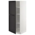 IKEA METOD МЕТОД, высокий шкаф с полками, белый / Лерхиттан с черными пятнами, 60x60x140 см 294.602.42 фото thumb №1