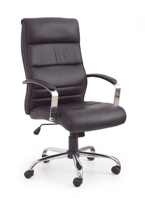 Крісло комп'ютерне офісне обертове HALMAR TEKSAS чорний - шкіра фото