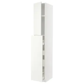 IKEA METOD МЕТОД / MAXIMERA МАКСІМЕРА, висока шафа / висувна секція / 1дв / 4шх, білий / ВАЛЛЬСТЕНА білий, 40x60x240 см 595.074.17 фото