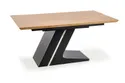 Кухонний стіл розкладний HALMAR FERGUSON 160-220x90 см, стільниця - натуральний дуб, ніжки - чорні фото thumb №1