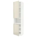 IKEA METOD МЕТОД, вис шафа д / мікрохв печі / 2 двер / пол, білий / Voxtorp високий глянець світло-бежевий, 60x60x240 см 994.649.01 фото thumb №1