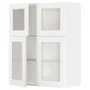 IKEA METOD МЕТОД, настінна шафа, полиці / 4 склян дверц, білий Енкопінг / білий імітація дерева, 80x100 см 194.734.81 фото