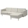 IKEA LANDSKRONA ЛАНДСКРУНА, 3-місний диван, з металевим шезлонгом Gunnared / бежевий 394.353.32 фото
