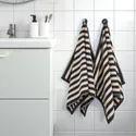 IKEA SLÅNHÖSTMAL СЛОНХЁСТМАЛ, полотенце, черный/светло-бежевый с полосками, 50x100 см 505.760.33 фото thumb №3