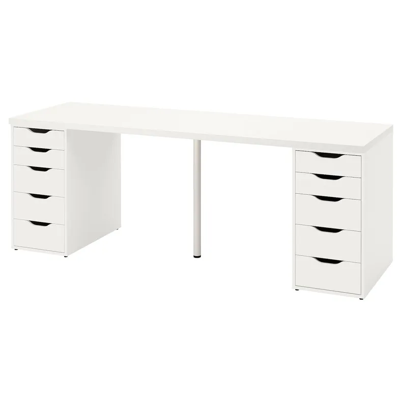 IKEA LAGKAPTEN ЛАГКАПТЕН / ALEX АЛЕКС, письмовий стіл, білий, 200x60 см 594.176.19 фото №1