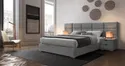 Ліжко двоспальне HALMAR LEVANTER 160x200 см сіре фото thumb №4