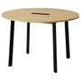 IKEA MITTZON МИТТЗОН, конференц-стол, круглый окл дуб / черный, 120x75 см 095.304.58 фото