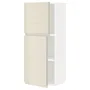 IKEA METOD МЕТОД, навісна шафа з полицями / 2 дверцят, білий / Voxtorp високий глянець світло-бежевий, 40x100 см 394.554.00 фото