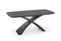 Обідній стіл розкладний HALMAR SILVESTRO 180-220x89 см, стільниця - темно-сірий, ніжка - чорний фото thumb №1