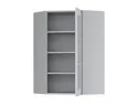 BRW Верхний кухонный шкаф Верди 60 см правый угол с дисплеем светло-серый матовый, греноловый серый/светло-серый матовый FL_GNWU_60/95_PV-SZG/JSZM фото thumb №3