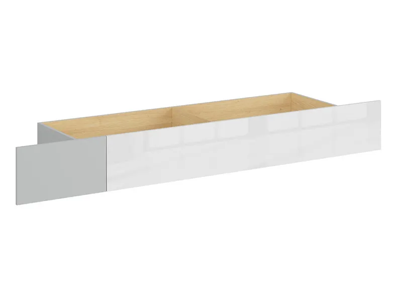 BRW Nandu, ящик для кровати 90, светло-серый/полированный дуб/глянцевый белый SZU-JSZ/DP/BIP фото №1