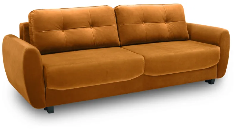 BRW Тримісний розкладний диван Hampton з ящиком для зберігання велюровий жовтий, Рів'єра 41 Жовтий SO3-HAMPTON-LX_3DL-G1_B8B7D3 фото №2
