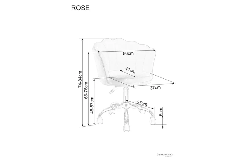 Стул офисный бархатный поворотный SIGNAL ROSE Velvet, Bluvel 52 - античный розовый фото №2